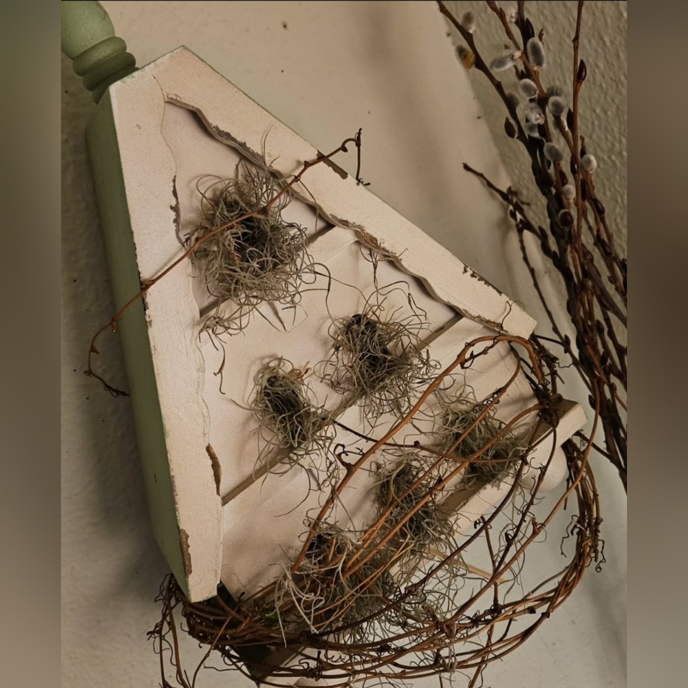 Rustic Birdhouse with Moss Accents